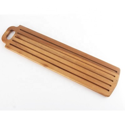 Long size Acacia wood Baguette Bread Cutting board Table Server Board in Food Safe Touch Standard